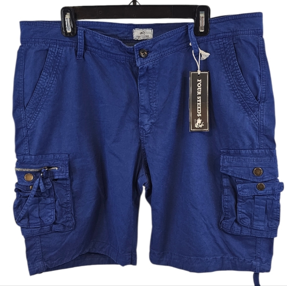 Four Steeds Size 16 Cargo Shorts Blue